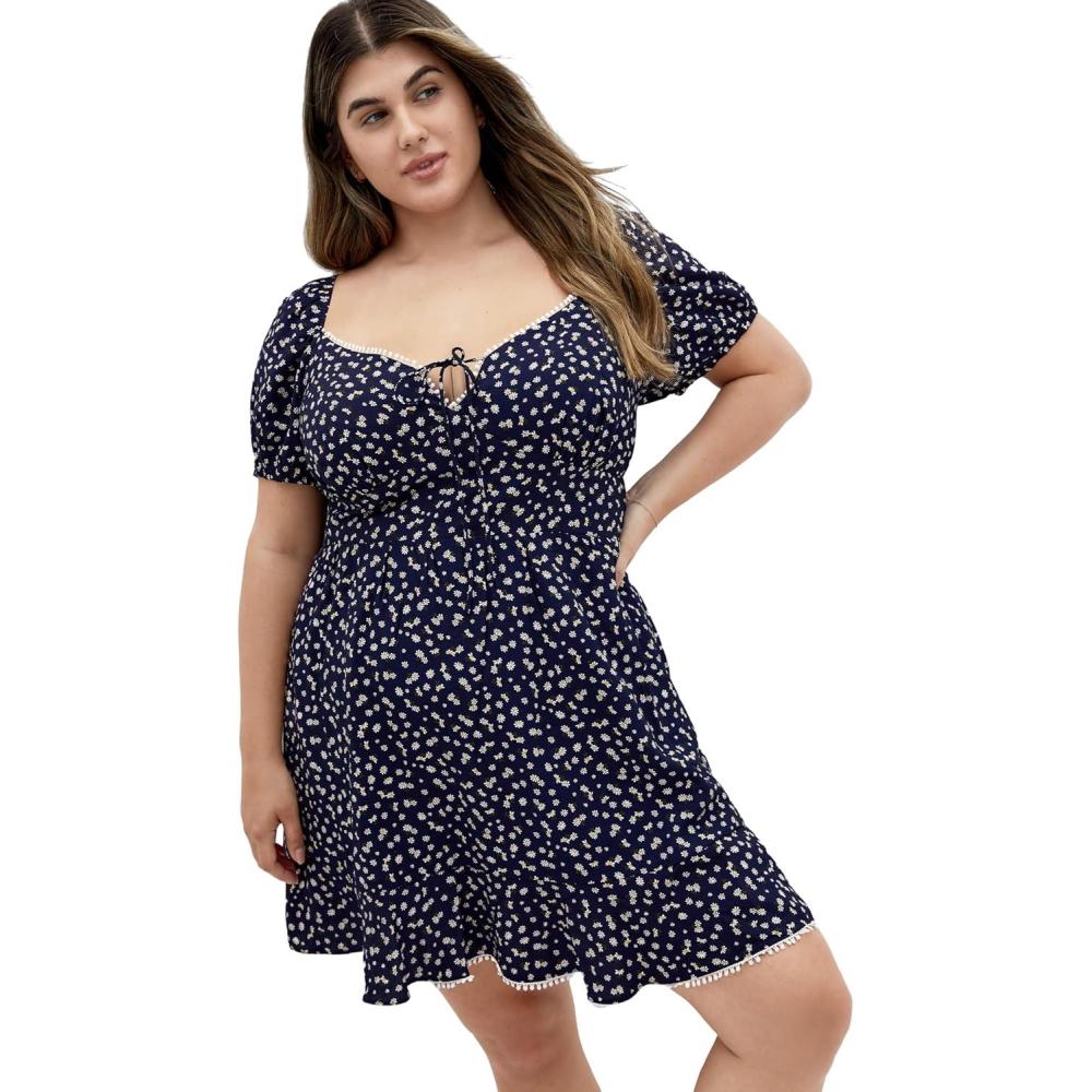 image:imageCity Chic Womens Plus Size Dress Sky KissNavy Daisy