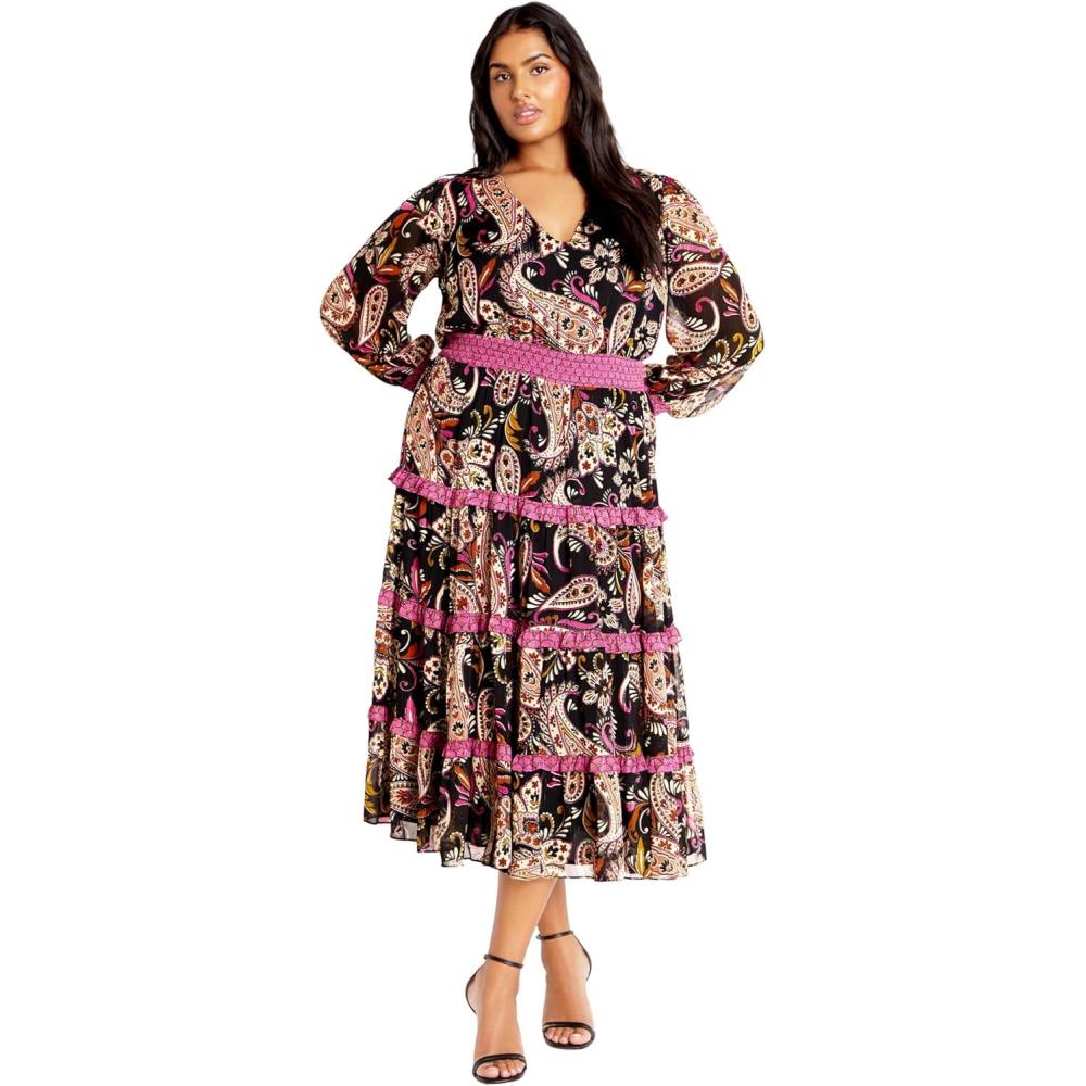 image:imageCity Chic Womens Plus Size Dress Gwendolyn PRTPeaceful Paisley