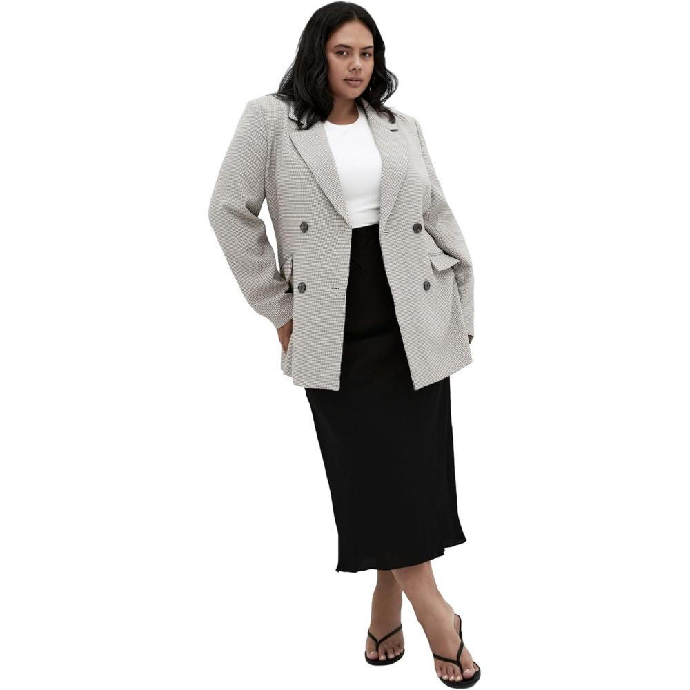 image:imageCity Chic Womens Plus Size Jacket Hailey CheckNeutral Check