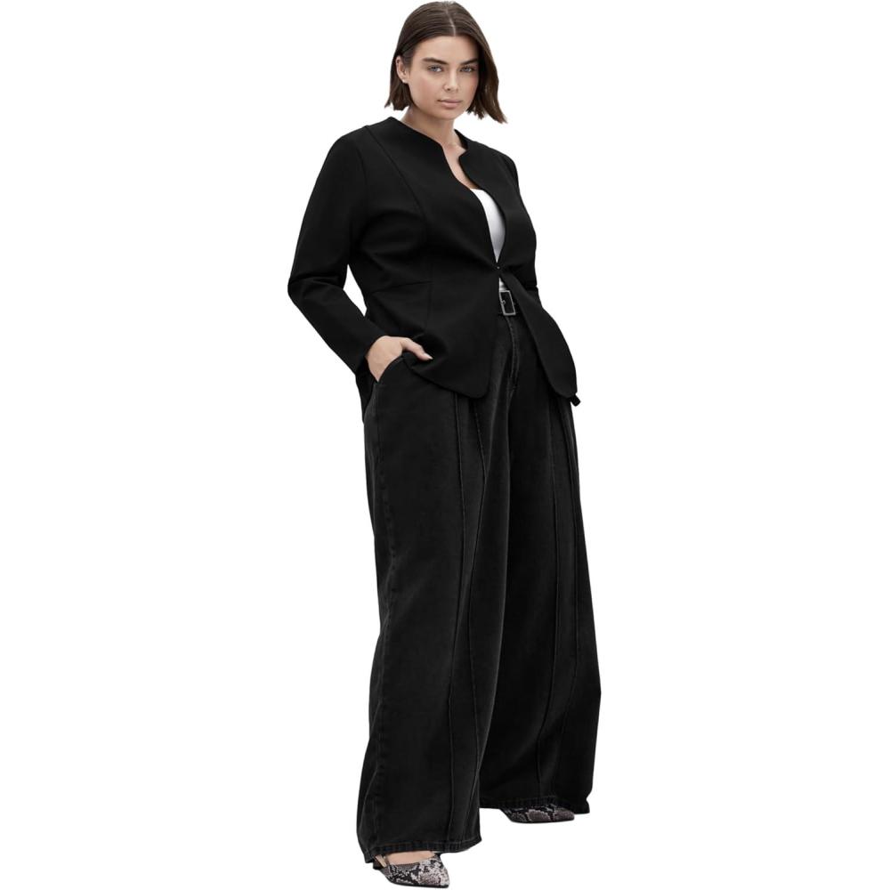 image:imageCity Chic Womens Plus Size Jacket Peyton PonteBlack