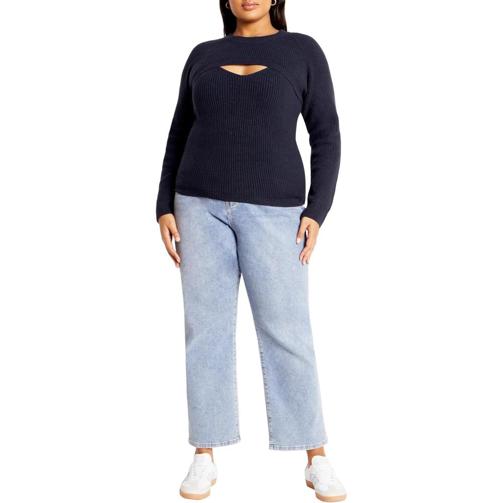 image:imageCity Chic Womens Plus Size Jumper RinaDenim Marle