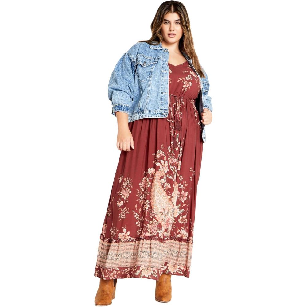image:imageCity Chic Womens Plus Size Maxi Faith DressDesert Rose Paisley