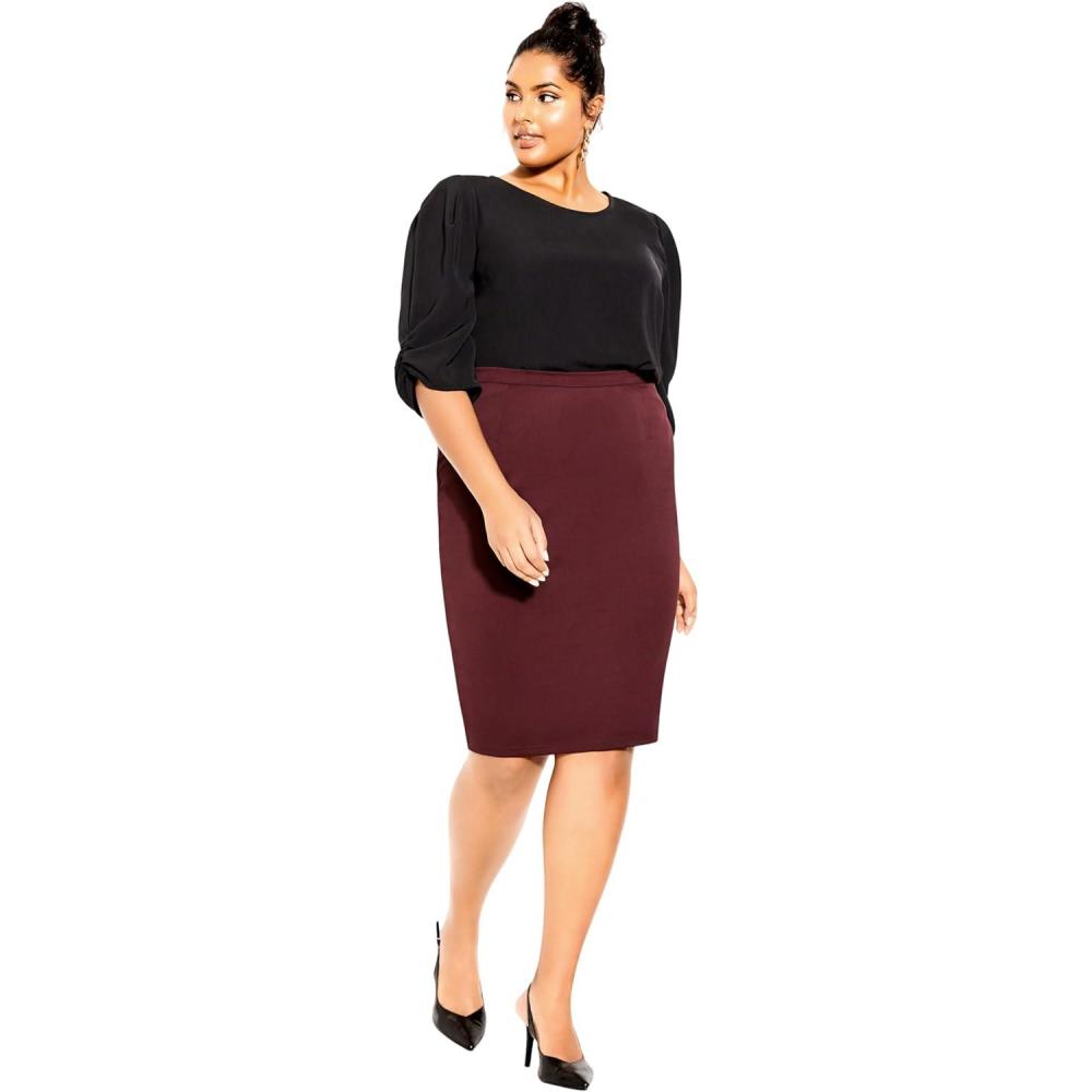 image:imageCity Chic Womens Plus Size Skirt  Midi TubeBlack