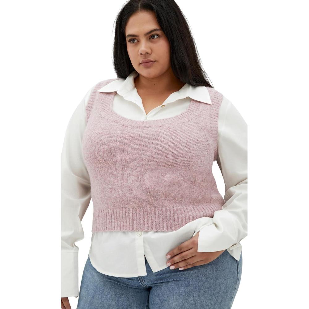 image:imageCity Chic Womens Plus Size Sweater  Hybrid HarleyPink Melange