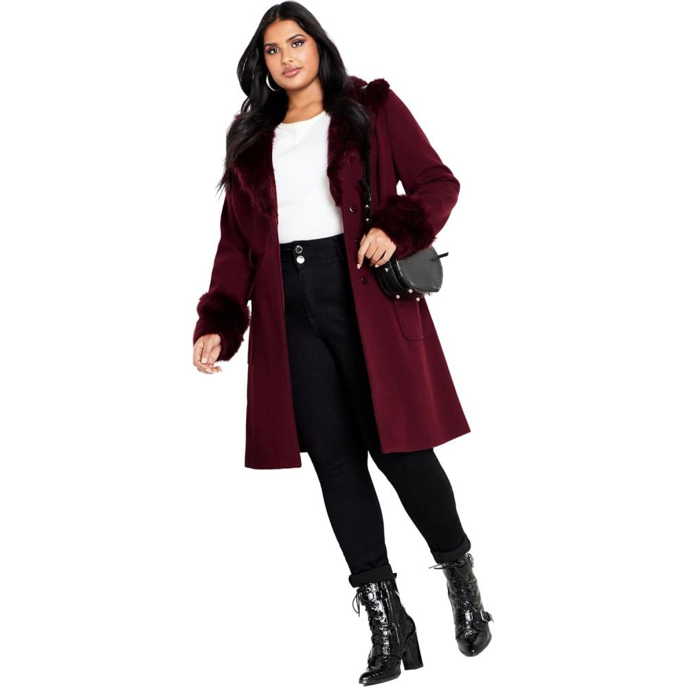 image:imageCity Chic womens Coat  Make Me BlushBordeaux