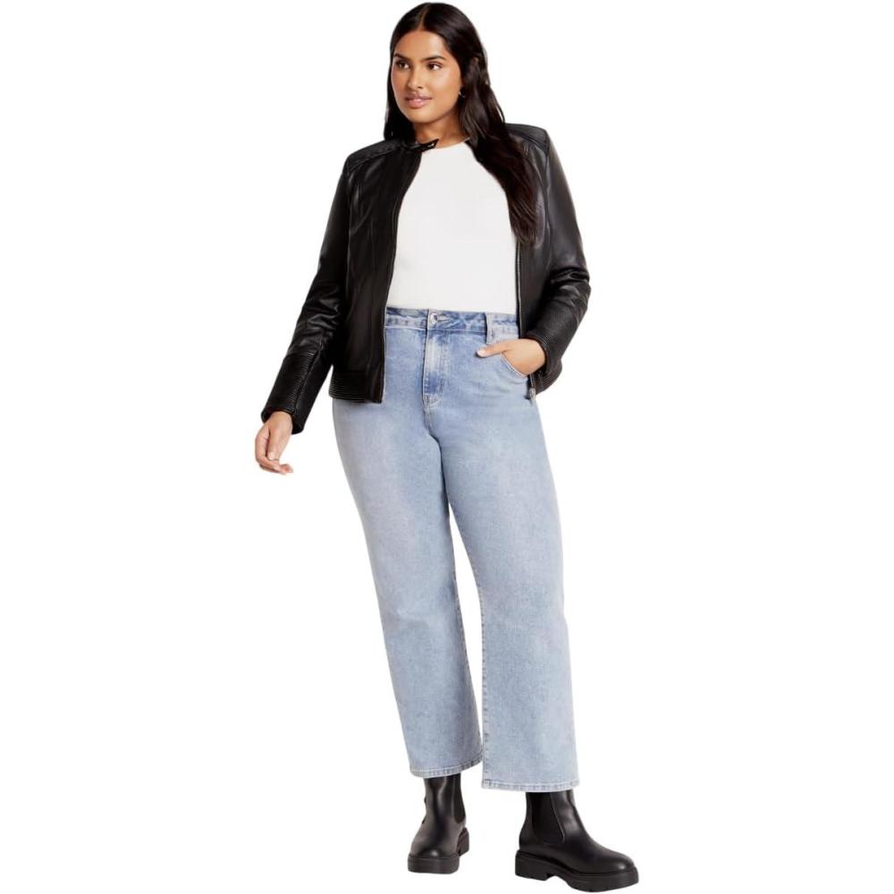 image:imageCity chic Womens Plus Size Jkt Ribbed BikerBlack