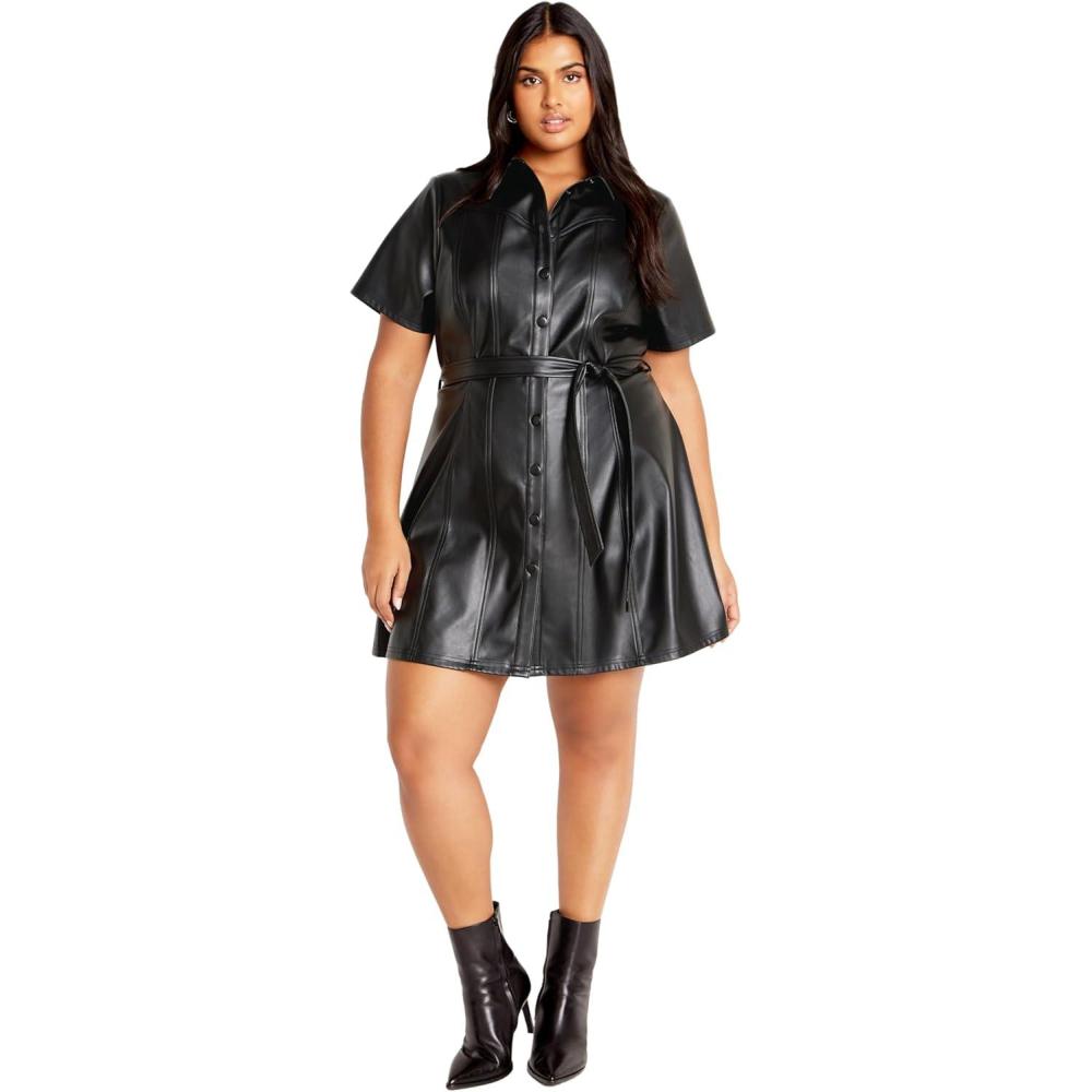 image:imagePlus Size Dress PU Hunter in BlackBlack