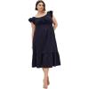 image:imageCity Chic Womens Plus Size Dress  Sweet Broderie MidiNavy