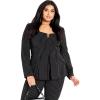 image:imageCity Chic Womens Plus Size JKT Sabine StripeBlk Stripe