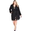 image:imageCity Chic womens Cuff Detailed Solid CoatBlack