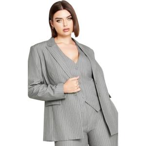 CITY CHIC Plus Size Jacket, Jazmin Pinstripe Jacket