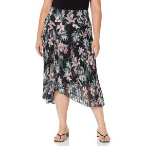 City Chic Natalie Print Skirt(Blk Maya Tigerlily)