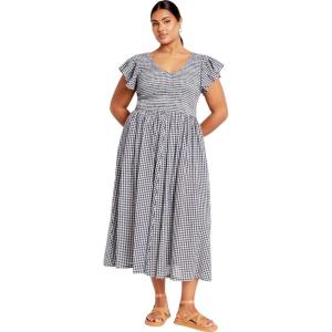 City Chic Plus Size Dress, Charley Dress(Navy Check)