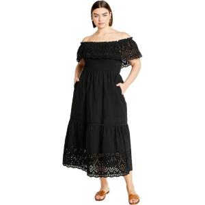 City Chic Plus Size Dress, Jayde Dress(Black)