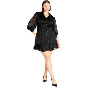 City Chic Plus Size Dress Stripe Lover, Black