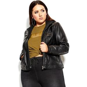 City Chic Plus Size Jacket, Layered Hoodie Jacket
