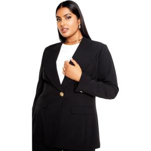 City Chic Plus Size Jacket, Sloane Jacket(Black)