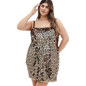 City Chic Womens Dress – Mini Disco(Gold)