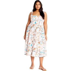 City Chic Womens Dress Almay(Orange Postacrds)