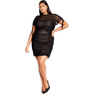 City Chic Women’s Dress-Fallon(Black/Nude)