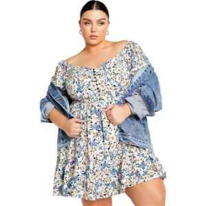 City Chic Womens Emilee Dress(Peach Petal)