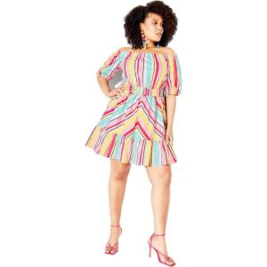City Chic Women’s June Dress(Stripe Delight)