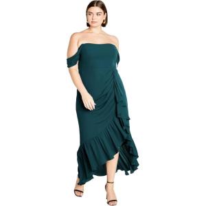 City Chic Womens Maxi Cocktail Dress – Rosabella(Emerald)