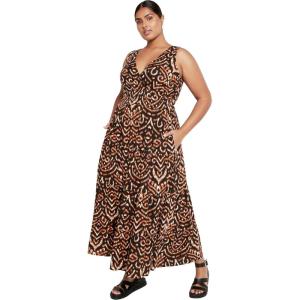 City Chic Womens Maxi Dress – Amara Print(Ikat)