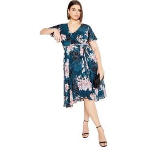 City Chic Women’s Plus Size Blossom Short Sleeve Dress