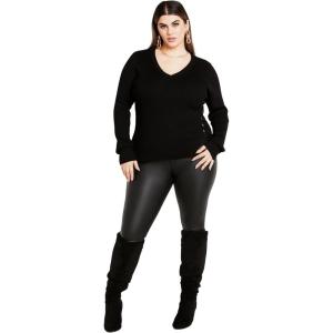 City Chic Women’s Plus Size Charlie Sweater(Black)