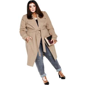 City Chic Women’s Plus Size Coat – Isabella(Buff)