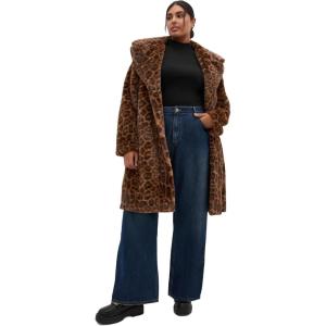City Chic Women’s Plus Size Coat – Remi Leopard Faux Fur(Leopard)