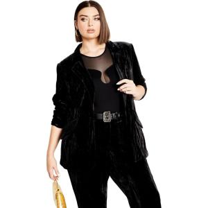 City Chic Women’s Plus Size Crushed Jacket(Black)