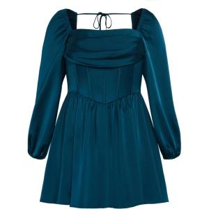 City Chic Women’s Plus Size Dress – Flirty Corset(Emerald)
