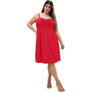 City Chic Women’s Plus Size Dress – Sweetly Tied Midi(Red)