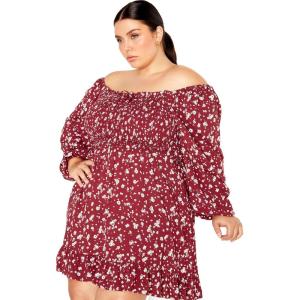 City Chic Women’s Plus Size Dress Lia PRT(Retro Ditsy)