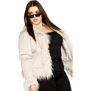 City Chic Women’s Plus Size Indie Jacket(Cream)