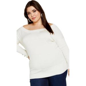 City Chic Women’s Plus Size Intrigue Sweater(Cream)