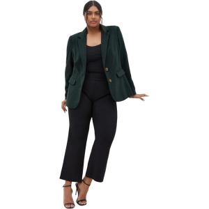 City Chic Women’s Plus Size Jacket – Oxford Corduroy(Hunter Green)