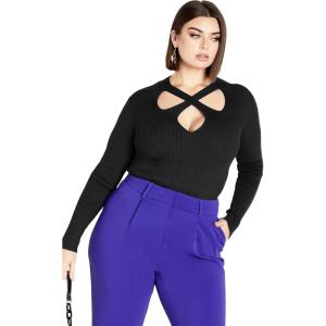 City Chic Women’s Plus Size Malia Sweater(Black)