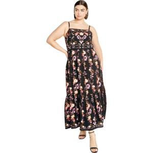 City Chic Women’s Plus Size Maxi Dress – Molly Print(Bouquet)