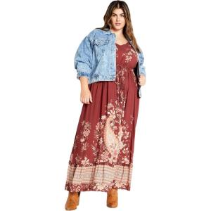 City Chic Women’s Plus Size Maxi Faith Dress(Desert Rose Paisley)