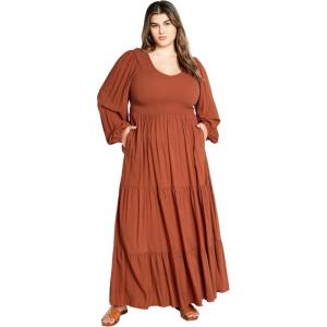 City Chic Women’s Plus Size Maxi Jayden Dress(Masala)