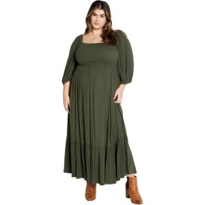 City Chic Women’s Plus Size Maxi Kaylee Dress(Khaki)