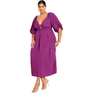 City Chic Women’s Plus Size Shae Dress(Magenta)