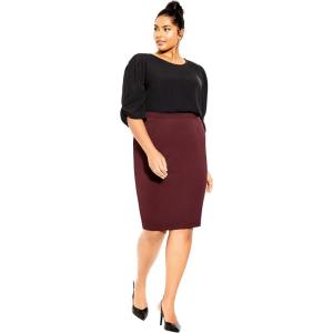 City Chic Women’s Plus Size Skirt – Midi Tube(Black)