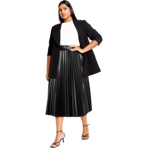 City Chic Women’s Plus Size Skirt Saskia Pu(Black)