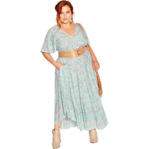 City Chic Women’s Plus Size Spirited Floral Maxi Dress