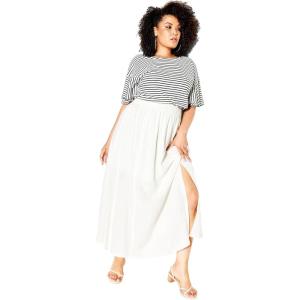 City Chic Women’s Plus Size Wonderous Skirt(Ivory)