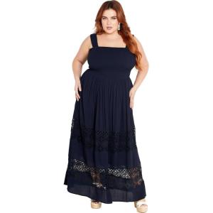 City Chic Women’s Plus Size by The Beach Maxi Dress(Navy)